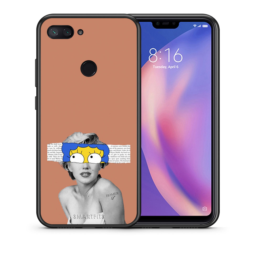 Θήκη Xiaomi Mi 8 Lite Sim Merilyn από τη Smartfits με σχέδιο στο πίσω μέρος και μαύρο περίβλημα | Xiaomi Mi 8 Lite Sim Merilyn case with colorful back and black bezels
