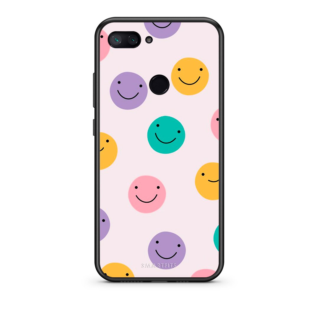 Xiaomi Mi 8 Lite Smiley Faces θήκη από τη Smartfits με σχέδιο στο πίσω μέρος και μαύρο περίβλημα | Smartphone case with colorful back and black bezels by Smartfits