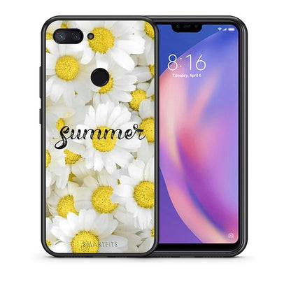 Θήκη Xiaomi Mi 8 Lite Summer Daisies από τη Smartfits με σχέδιο στο πίσω μέρος και μαύρο περίβλημα | Xiaomi Mi 8 Lite Summer Daisies case with colorful back and black bezels
