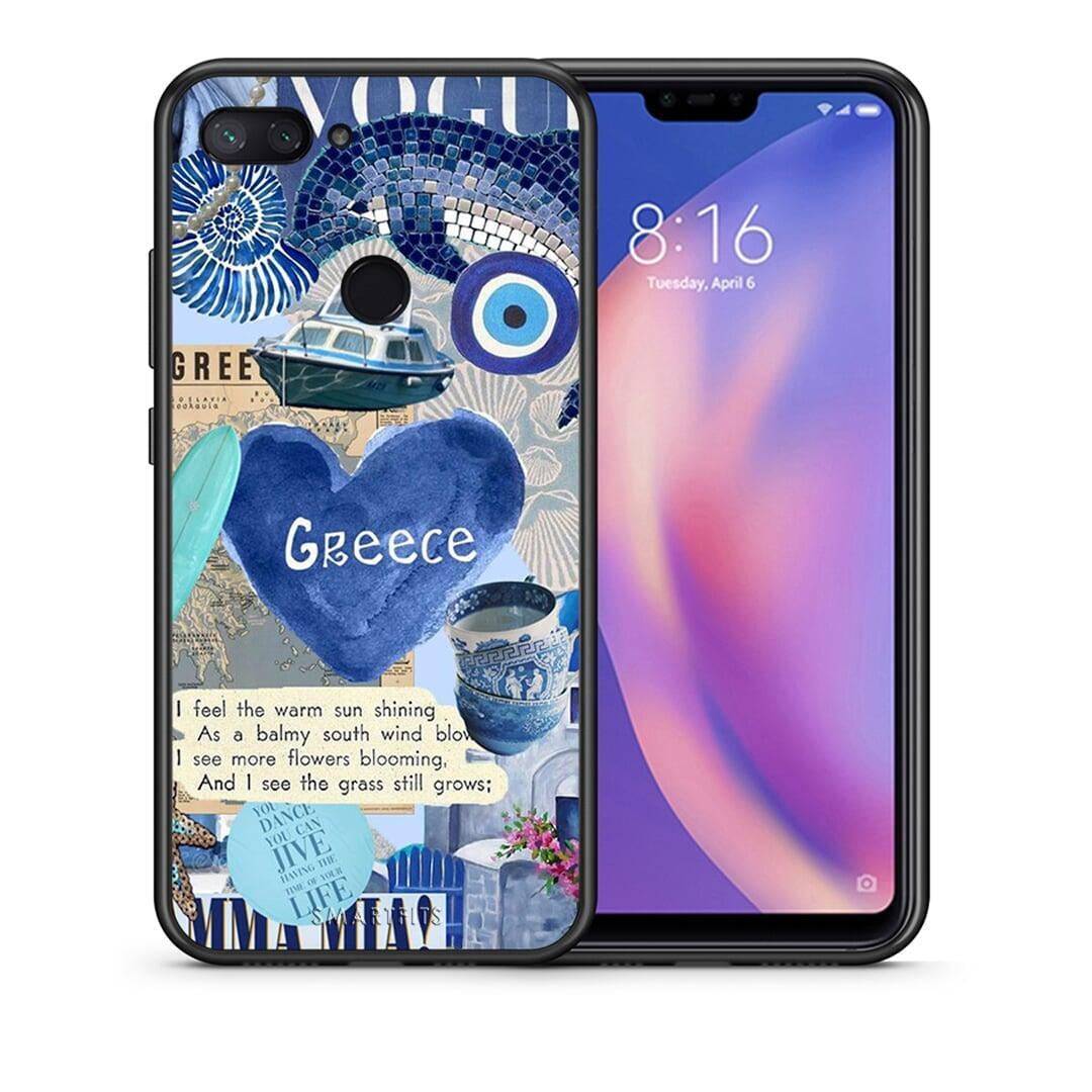 Θήκη Xiaomi Mi 8 Lite Summer In Greece από τη Smartfits με σχέδιο στο πίσω μέρος και μαύρο περίβλημα | Xiaomi Mi 8 Lite Summer In Greece case with colorful back and black bezels