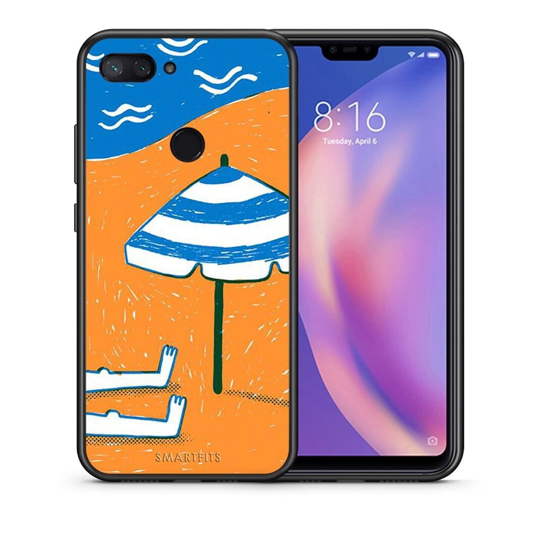 Θήκη Xiaomi Mi 8 Lite Summering από τη Smartfits με σχέδιο στο πίσω μέρος και μαύρο περίβλημα | Xiaomi Mi 8 Lite Summering case with colorful back and black bezels