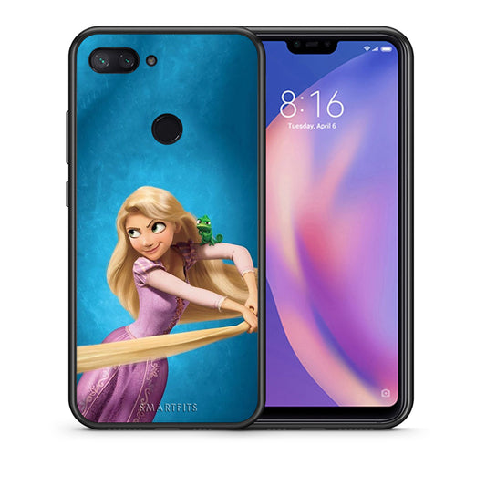 Θήκη Αγίου Βαλεντίνου Xiaomi Mi 8 Lite Tangled 2 από τη Smartfits με σχέδιο στο πίσω μέρος και μαύρο περίβλημα | Xiaomi Mi 8 Lite Tangled 2 case with colorful back and black bezels