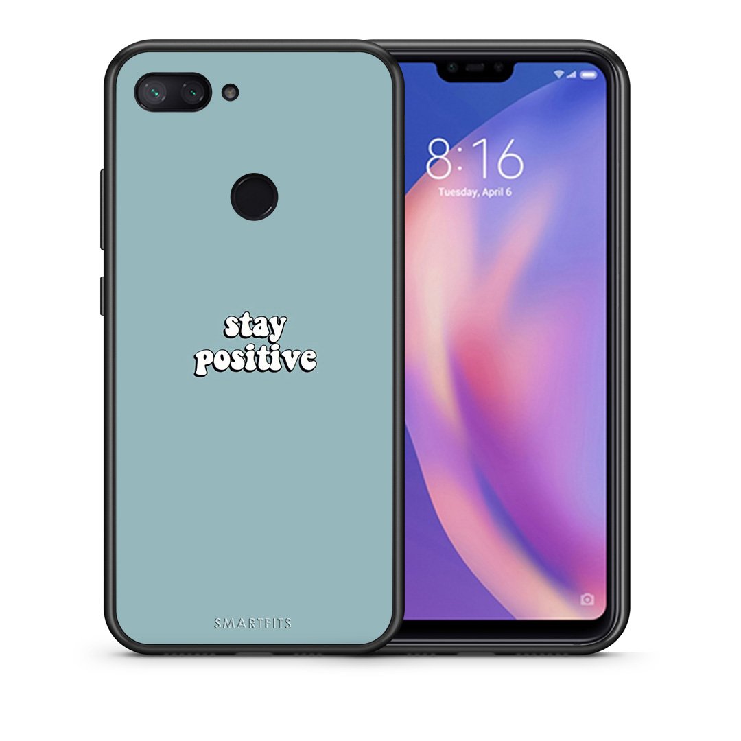 Θήκη Xiaomi Mi 8 Lite Positive Text από τη Smartfits με σχέδιο στο πίσω μέρος και μαύρο περίβλημα | Xiaomi Mi 8 Lite Positive Text case with colorful back and black bezels