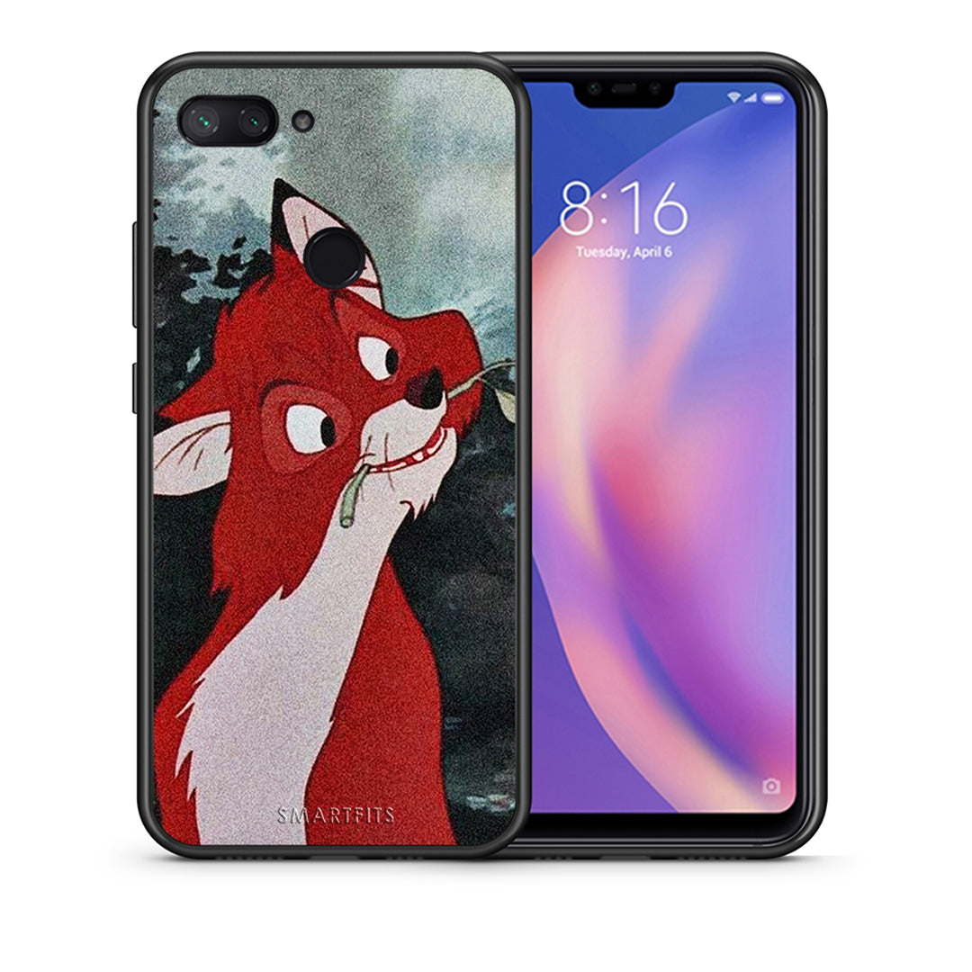 Θήκη Xiaomi Mi 8 Lite Tod And Vixey Love 1 από τη Smartfits με σχέδιο στο πίσω μέρος και μαύρο περίβλημα | Xiaomi Mi 8 Lite Tod And Vixey Love 1 case with colorful back and black bezels