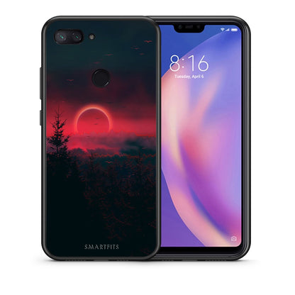 Θήκη Xiaomi Mi 8 Lite Sunset Tropic από τη Smartfits με σχέδιο στο πίσω μέρος και μαύρο περίβλημα | Xiaomi Mi 8 Lite Sunset Tropic case with colorful back and black bezels