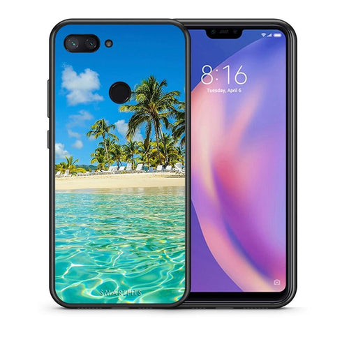 Θήκη Xiaomi Mi 8 Lite Tropical Vibes από τη Smartfits με σχέδιο στο πίσω μέρος και μαύρο περίβλημα | Xiaomi Mi 8 Lite Tropical Vibes case with colorful back and black bezels