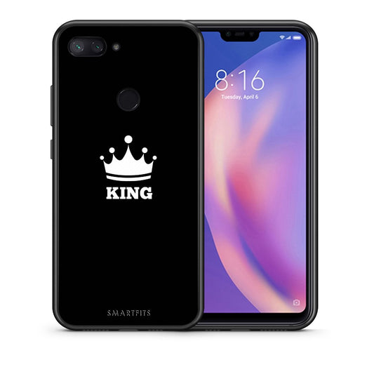 Θήκη Xiaomi Mi 8 Lite King Valentine από τη Smartfits με σχέδιο στο πίσω μέρος και μαύρο περίβλημα | Xiaomi Mi 8 Lite King Valentine case with colorful back and black bezels