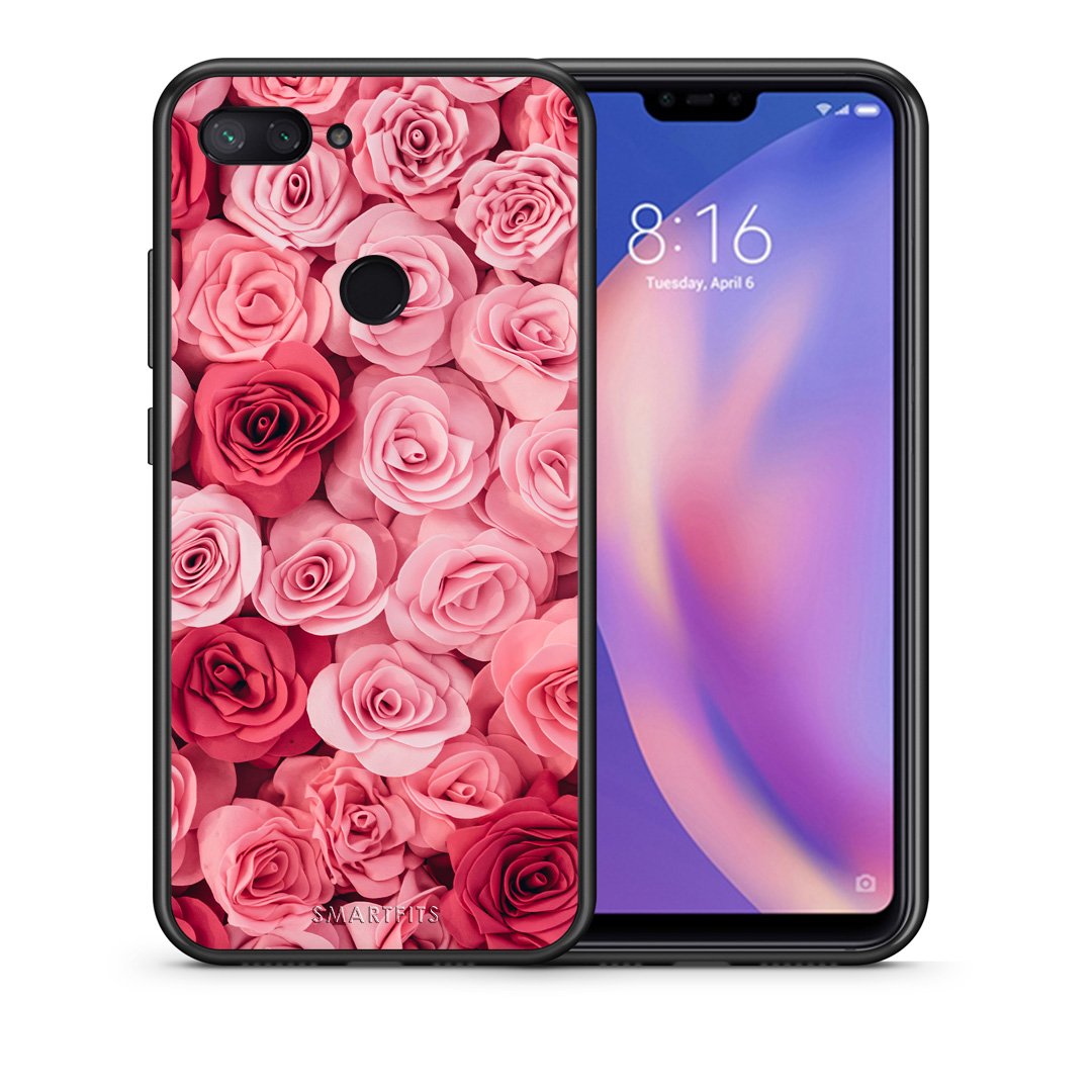Θήκη Xiaomi Mi 8 Lite RoseGarden Valentine από τη Smartfits με σχέδιο στο πίσω μέρος και μαύρο περίβλημα | Xiaomi Mi 8 Lite RoseGarden Valentine case with colorful back and black bezels
