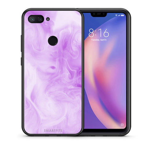 Θήκη Xiaomi Mi 8 Lite Lavender Watercolor από τη Smartfits με σχέδιο στο πίσω μέρος και μαύρο περίβλημα | Xiaomi Mi 8 Lite Lavender Watercolor case with colorful back and black bezels