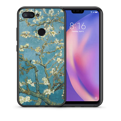 Θήκη Xiaomi Mi 8 Lite White Blossoms από τη Smartfits με σχέδιο στο πίσω μέρος και μαύρο περίβλημα | Xiaomi Mi 8 Lite White Blossoms case with colorful back and black bezels