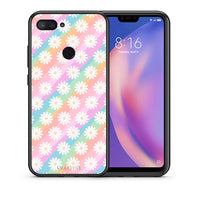 Thumbnail for Θήκη Xiaomi Mi 8 Lite White Daisies από τη Smartfits με σχέδιο στο πίσω μέρος και μαύρο περίβλημα | Xiaomi Mi 8 Lite White Daisies case with colorful back and black bezels