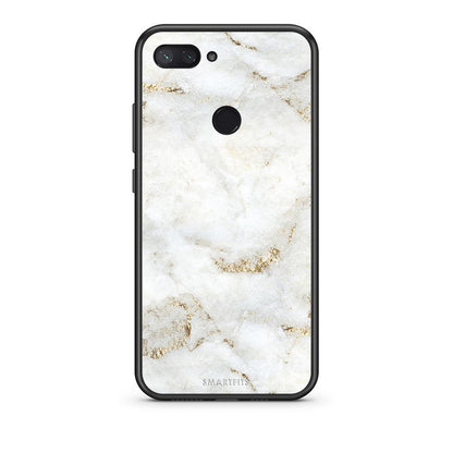 Xiaomi Mi 8 Lite White Gold Marble θήκη από τη Smartfits με σχέδιο στο πίσω μέρος και μαύρο περίβλημα | Smartphone case with colorful back and black bezels by Smartfits