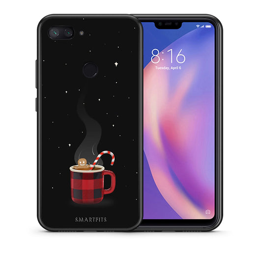 Θήκη Xiaomi Mi 8 Lite Xmas Bathing από τη Smartfits με σχέδιο στο πίσω μέρος και μαύρο περίβλημα | Xiaomi Mi 8 Lite Xmas Bathing case with colorful back and black bezels