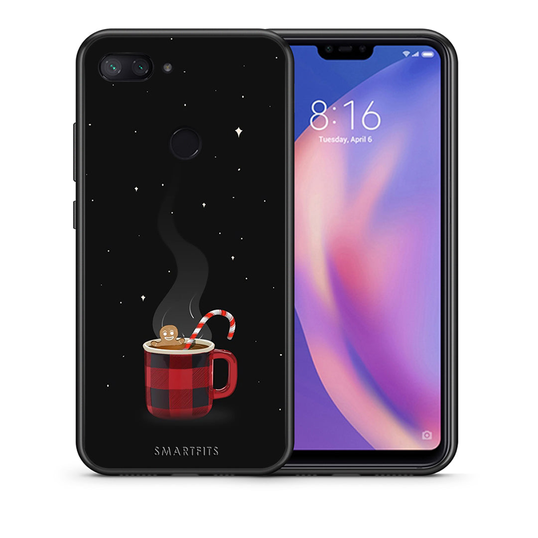 Θήκη Xiaomi Mi 8 Lite Xmas Bathing από τη Smartfits με σχέδιο στο πίσω μέρος και μαύρο περίβλημα | Xiaomi Mi 8 Lite Xmas Bathing case with colorful back and black bezels