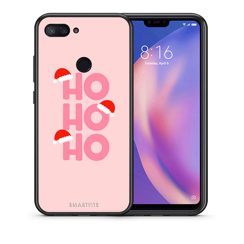 Θήκη Xiaomi Mi 8 Lite Xmas Ho Ho Ho από τη Smartfits με σχέδιο στο πίσω μέρος και μαύρο περίβλημα | Xiaomi Mi 8 Lite Xmas Ho Ho Ho case with colorful back and black bezels