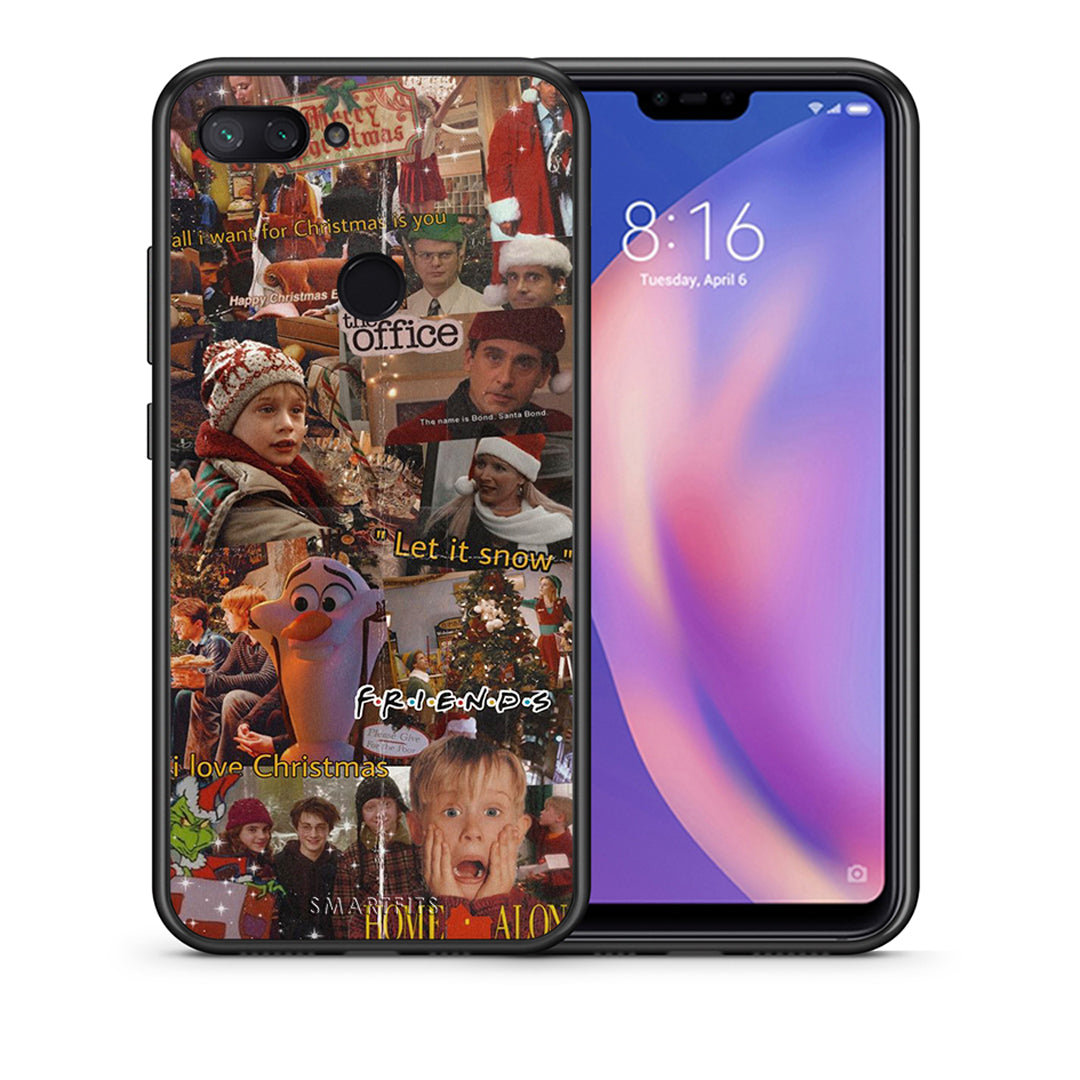 Θήκη Xiaomi Mi 8 Lite Xmas Wishes από τη Smartfits με σχέδιο στο πίσω μέρος και μαύρο περίβλημα | Xiaomi Mi 8 Lite Xmas Wishes case with colorful back and black bezels