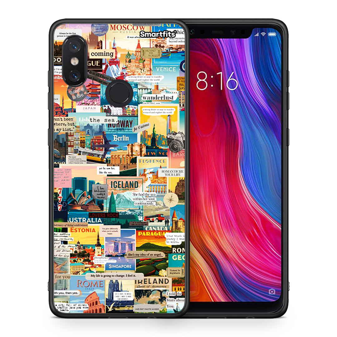 Θήκη Xiaomi Mi 8 Live To Travel από τη Smartfits με σχέδιο στο πίσω μέρος και μαύρο περίβλημα | Xiaomi Mi 8 Live To Travel case with colorful back and black bezels