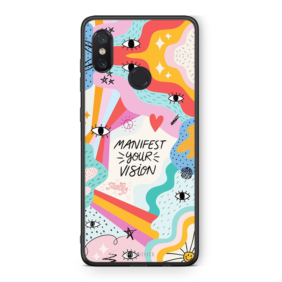 Xiaomi Mi 8 Manifest Your Vision θήκη από τη Smartfits με σχέδιο στο πίσω μέρος και μαύρο περίβλημα | Smartphone case with colorful back and black bezels by Smartfits