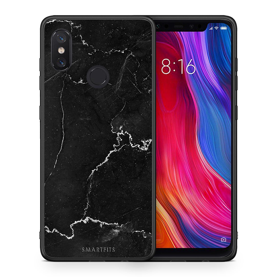 Θήκη Xiaomi Mi 8 Marble Black από τη Smartfits με σχέδιο στο πίσω μέρος και μαύρο περίβλημα | Xiaomi Mi 8 Marble Black case with colorful back and black bezels