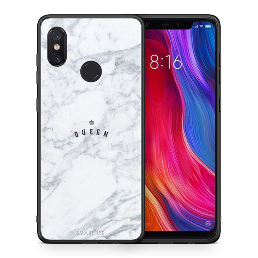 Θήκη Xiaomi Mi 8 Queen Marble από τη Smartfits με σχέδιο στο πίσω μέρος και μαύρο περίβλημα | Xiaomi Mi 8 Queen Marble case with colorful back and black bezels