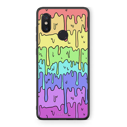 Xiaomi Mi 8 Melting Rainbow θήκη από τη Smartfits με σχέδιο στο πίσω μέρος και μαύρο περίβλημα | Smartphone case with colorful back and black bezels by Smartfits