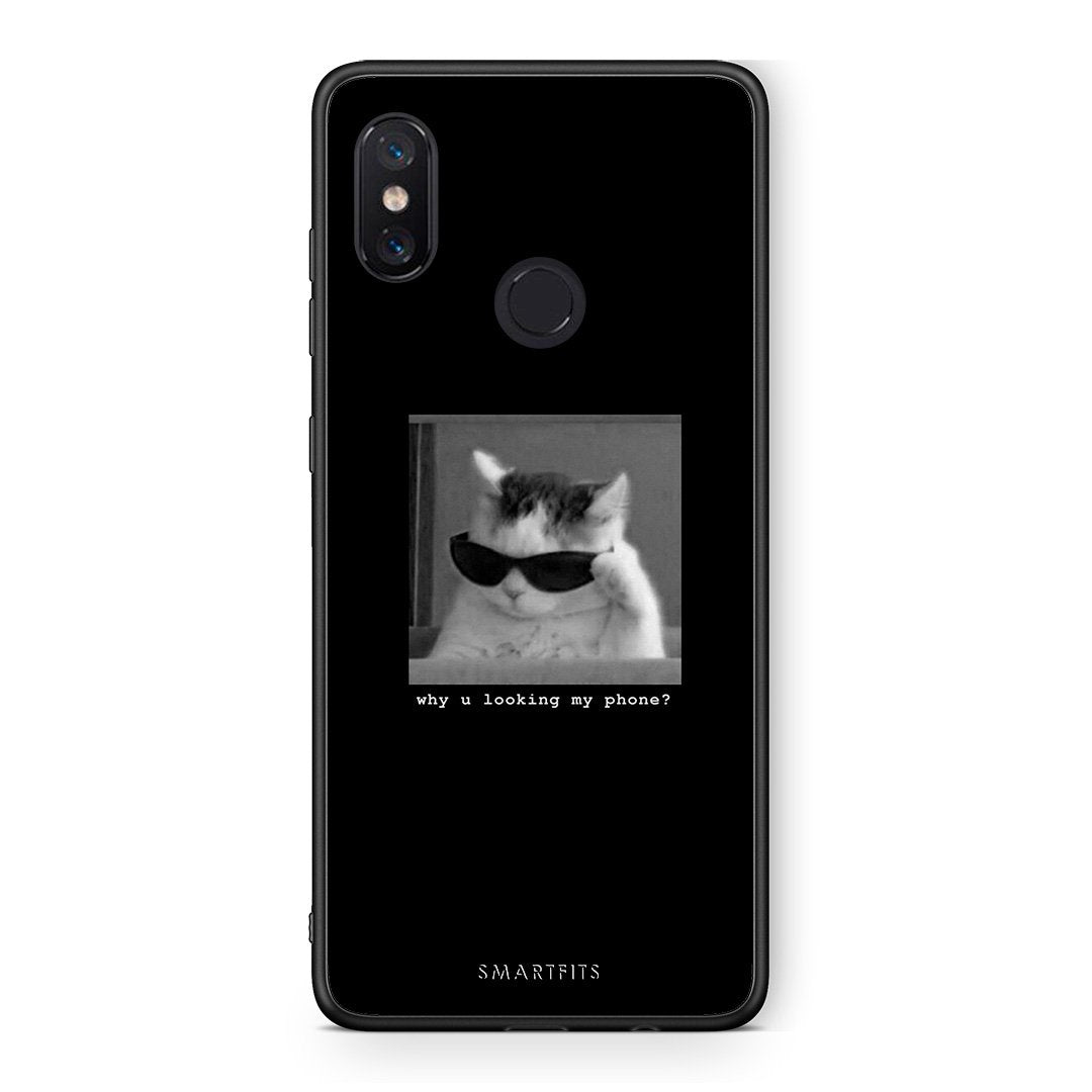 Xiaomi Mi 8 Meme Cat θήκη από τη Smartfits με σχέδιο στο πίσω μέρος και μαύρο περίβλημα | Smartphone case with colorful back and black bezels by Smartfits