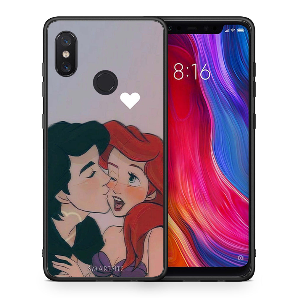 Θήκη Αγίου Βαλεντίνου Xiaomi Mi 8 Mermaid Love από τη Smartfits με σχέδιο στο πίσω μέρος και μαύρο περίβλημα | Xiaomi Mi 8 Mermaid Love case with colorful back and black bezels