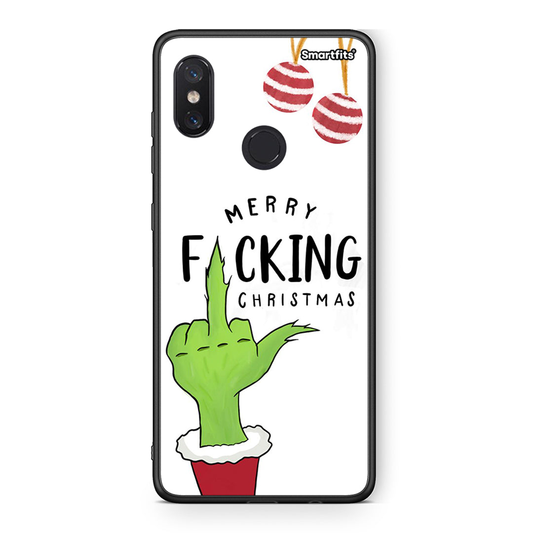 Xiaomi Mi 8 Merry F Xmas θήκη από τη Smartfits με σχέδιο στο πίσω μέρος και μαύρο περίβλημα | Smartphone case with colorful back and black bezels by Smartfits