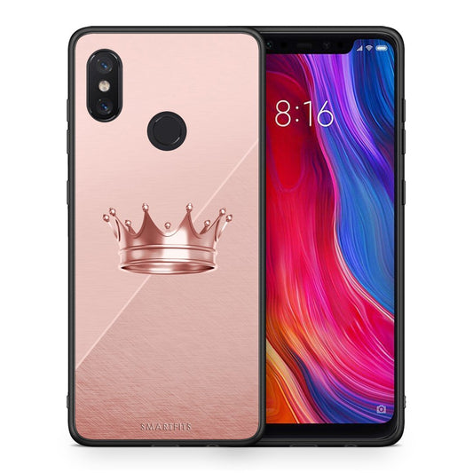Θήκη Xiaomi Mi 8 Crown Minimal από τη Smartfits με σχέδιο στο πίσω μέρος και μαύρο περίβλημα | Xiaomi Mi 8 Crown Minimal case with colorful back and black bezels