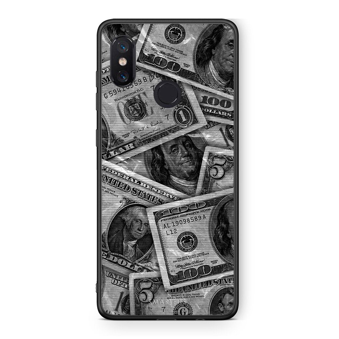 Xiaomi Mi 8 Money Dollars θήκη από τη Smartfits με σχέδιο στο πίσω μέρος και μαύρο περίβλημα | Smartphone case with colorful back and black bezels by Smartfits