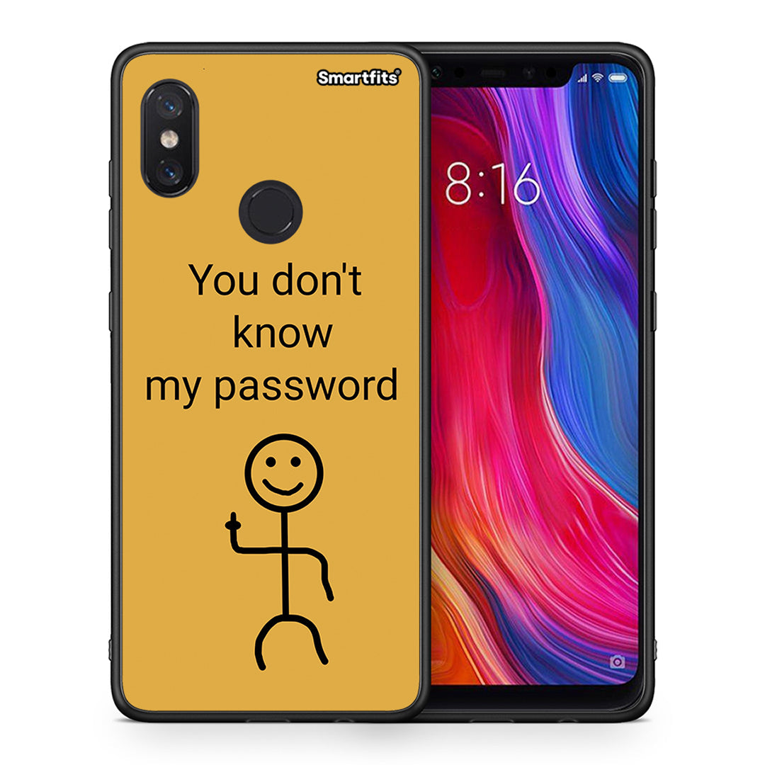 Θήκη Xiaomi Mi 8 My Password από τη Smartfits με σχέδιο στο πίσω μέρος και μαύρο περίβλημα | Xiaomi Mi 8 My Password case with colorful back and black bezels