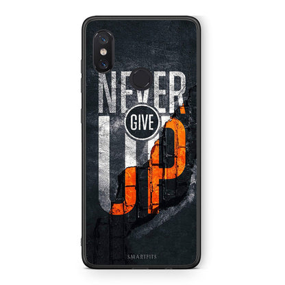 Xiaomi Mi 8 Never Give Up Θήκη Αγίου Βαλεντίνου από τη Smartfits με σχέδιο στο πίσω μέρος και μαύρο περίβλημα | Smartphone case with colorful back and black bezels by Smartfits