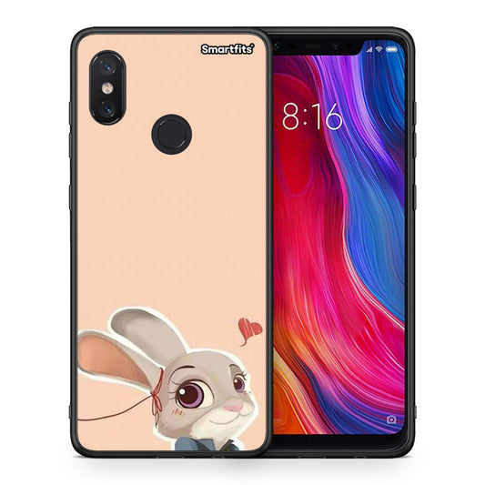 Θήκη Xiaomi Mi 8 Nick Wilde And Judy Hopps Love 2 από τη Smartfits με σχέδιο στο πίσω μέρος και μαύρο περίβλημα | Xiaomi Mi 8 Nick Wilde And Judy Hopps Love 2 case with colorful back and black bezels