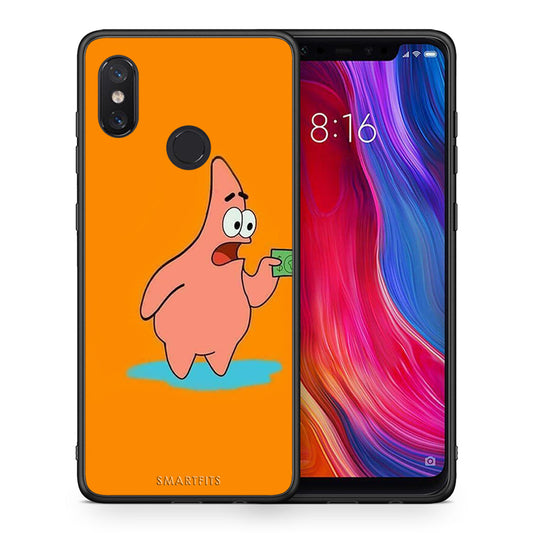 Θήκη Αγίου Βαλεντίνου Xiaomi Mi 8 No Money 1 από τη Smartfits με σχέδιο στο πίσω μέρος και μαύρο περίβλημα | Xiaomi Mi 8 No Money 1 case with colorful back and black bezels