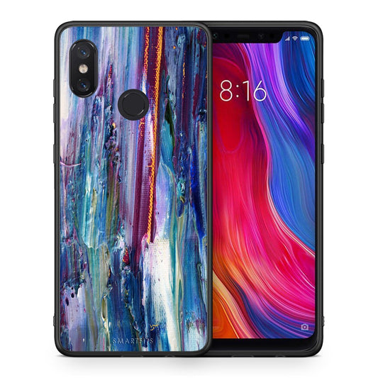 Θήκη Xiaomi Mi 8 Winter Paint από τη Smartfits με σχέδιο στο πίσω μέρος και μαύρο περίβλημα | Xiaomi Mi 8 Winter Paint case with colorful back and black bezels