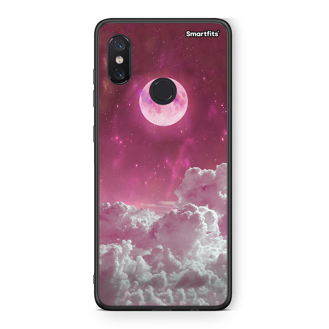 Xiaomi Mi 8 Pink Moon Θήκη από τη Smartfits με σχέδιο στο πίσω μέρος και μαύρο περίβλημα | Smartphone case with colorful back and black bezels by Smartfits