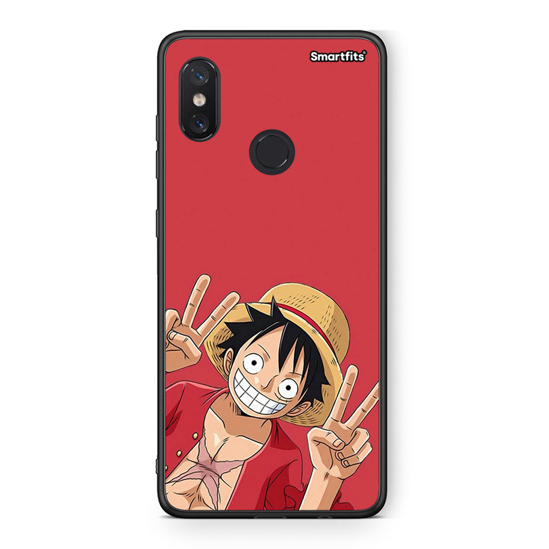 Xiaomi Mi 8 Pirate Luffy Θήκη από τη Smartfits με σχέδιο στο πίσω μέρος και μαύρο περίβλημα | Smartphone case with colorful back and black bezels by Smartfits