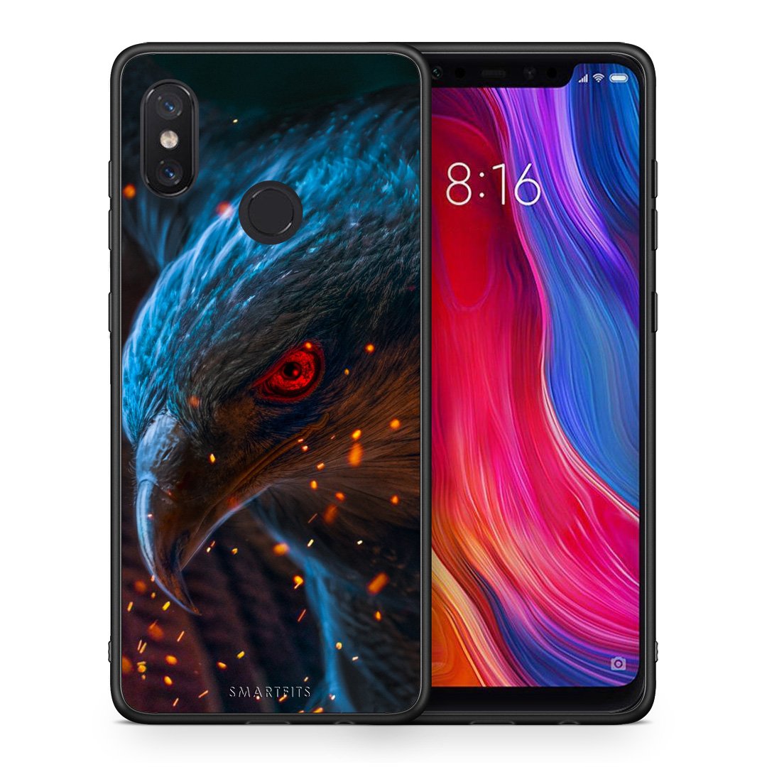 Θήκη Xiaomi Mi 8 Eagle PopArt από τη Smartfits με σχέδιο στο πίσω μέρος και μαύρο περίβλημα | Xiaomi Mi 8 Eagle PopArt case with colorful back and black bezels