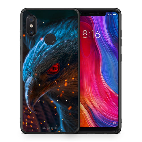 Θήκη Xiaomi Mi 8 Eagle PopArt από τη Smartfits με σχέδιο στο πίσω μέρος και μαύρο περίβλημα | Xiaomi Mi 8 Eagle PopArt case with colorful back and black bezels
