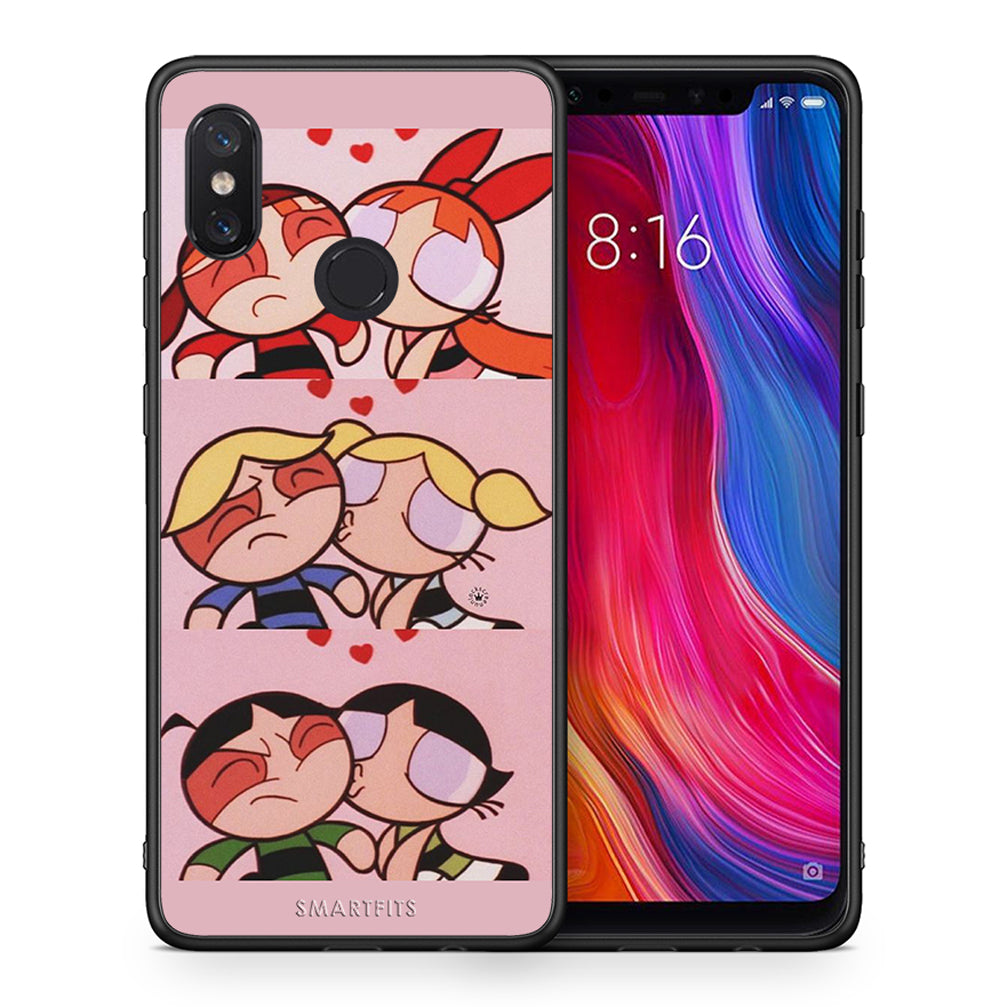 Θήκη Αγίου Βαλεντίνου Xiaomi Mi 8 Puff Love από τη Smartfits με σχέδιο στο πίσω μέρος και μαύρο περίβλημα | Xiaomi Mi 8 Puff Love case with colorful back and black bezels