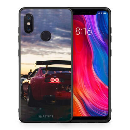 Θήκη Xiaomi Mi 8 Racing Supra από τη Smartfits με σχέδιο στο πίσω μέρος και μαύρο περίβλημα | Xiaomi Mi 8 Racing Supra case with colorful back and black bezels