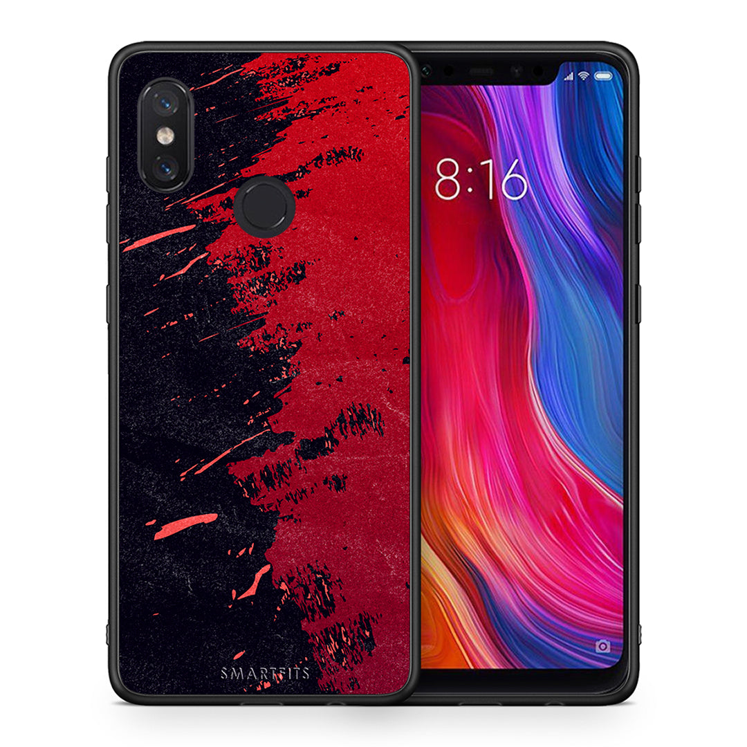 Θήκη Αγίου Βαλεντίνου Xiaomi Mi 8 Red Paint από τη Smartfits με σχέδιο στο πίσω μέρος και μαύρο περίβλημα | Xiaomi Mi 8 Red Paint case with colorful back and black bezels