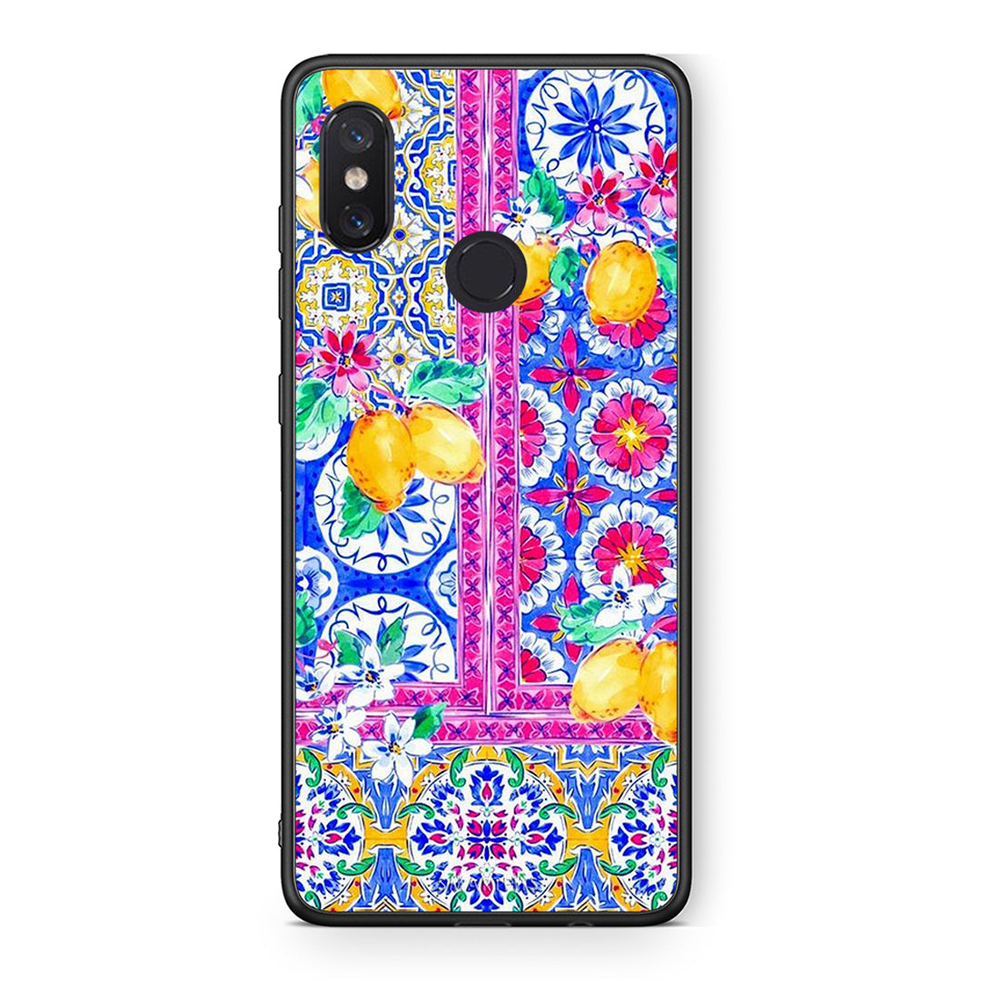 Xiaomi Mi 8 Retro Spring θήκη από τη Smartfits με σχέδιο στο πίσω μέρος και μαύρο περίβλημα | Smartphone case with colorful back and black bezels by Smartfits