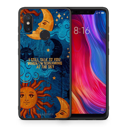 Θήκη Xiaomi Mi 8 Screaming Sky από τη Smartfits με σχέδιο στο πίσω μέρος και μαύρο περίβλημα | Xiaomi Mi 8 Screaming Sky case with colorful back and black bezels