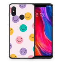 Thumbnail for Θήκη Xiaomi Mi 8 Smiley Faces από τη Smartfits με σχέδιο στο πίσω μέρος και μαύρο περίβλημα | Xiaomi Mi 8 Smiley Faces case with colorful back and black bezels