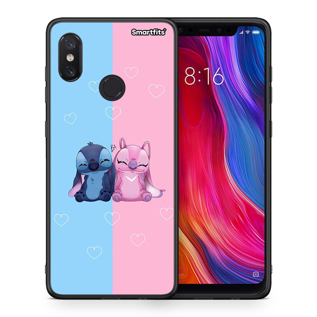 Θήκη Xiaomi Mi 8 Stitch And Angel από τη Smartfits με σχέδιο στο πίσω μέρος και μαύρο περίβλημα | Xiaomi Mi 8 Stitch And Angel case with colorful back and black bezels