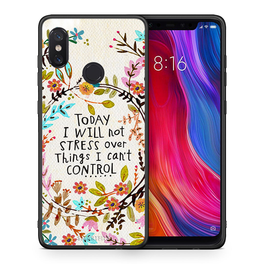 Θήκη Xiaomi Mi 8 Stress Over από τη Smartfits με σχέδιο στο πίσω μέρος και μαύρο περίβλημα | Xiaomi Mi 8 Stress Over case with colorful back and black bezels