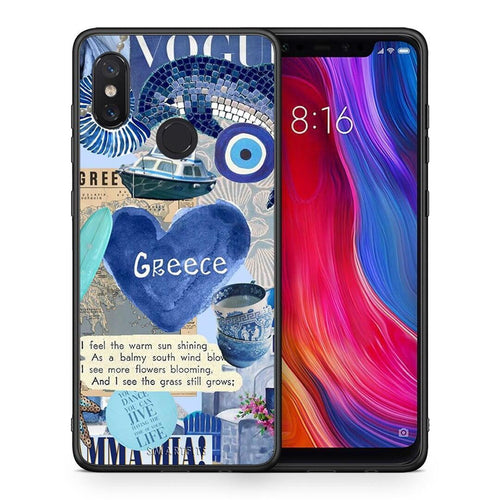 Θήκη Xiaomi Mi 8 Summer In Greece από τη Smartfits με σχέδιο στο πίσω μέρος και μαύρο περίβλημα | Xiaomi Mi 8 Summer In Greece case with colorful back and black bezels