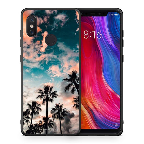 Θήκη Xiaomi Mi 8 Sky Summer από τη Smartfits με σχέδιο στο πίσω μέρος και μαύρο περίβλημα | Xiaomi Mi 8 Sky Summer case with colorful back and black bezels
