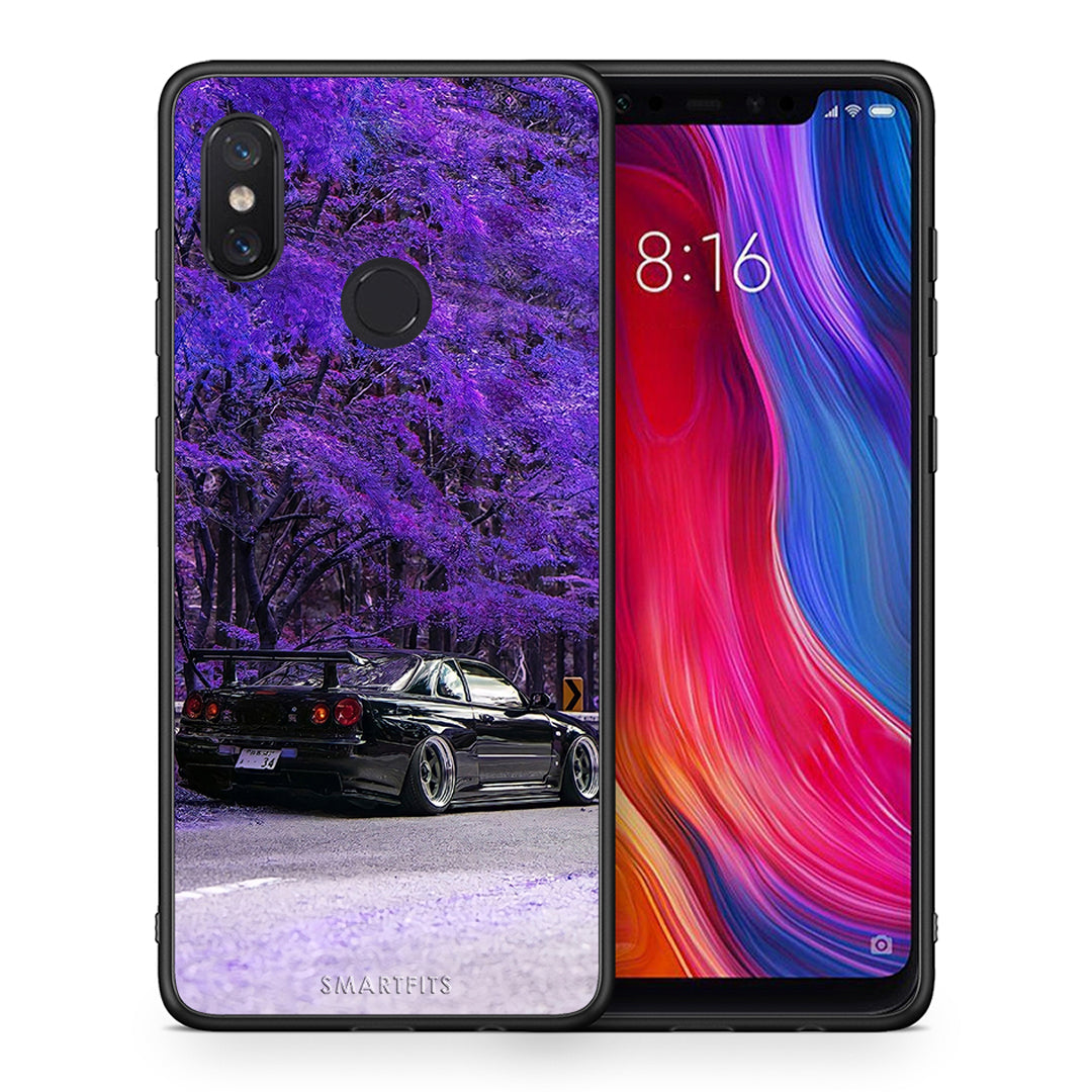 Θήκη Αγίου Βαλεντίνου Xiaomi Mi 8 Super Car από τη Smartfits με σχέδιο στο πίσω μέρος και μαύρο περίβλημα | Xiaomi Mi 8 Super Car case with colorful back and black bezels